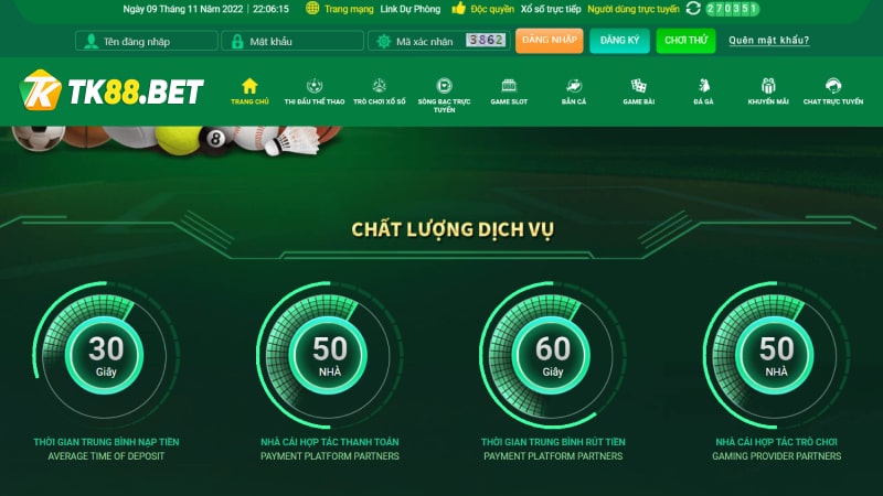 Đánh giá dịch vụ giải trí tại TK88